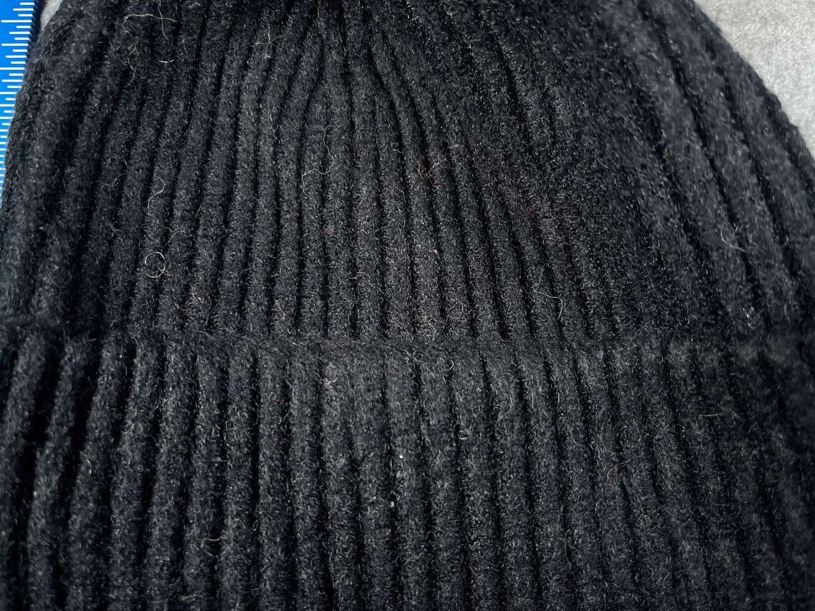 Beanie Toque Youth One Size Black Ribbed Knit Cotton Blend Ski image 2