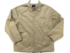Essentials Fear Of God Coaches Jacket Mens LG Tan Quilted Snap Button Streetwear