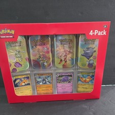 Pokemon 4 Mini Tins 4 Promo Cards Bundle 151 Sam's Club 8 booster packs + 4 holo