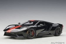 AUTOart 1/18 Ford GT 2017 Black with Orange Stripe Diecast Model Car