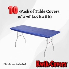 8' Rectangle Plastic Table Covers 30"x96" Kwik-Cover Covers - Bundle of 5