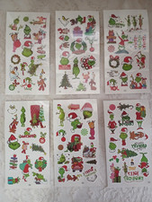 GRINCH THEMED CHRISTMAS TEMPORARY TATTOOS 6 SHEETS  84 TATTOOS