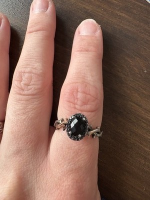 Exclusive Two-Tone Ring Disney Villains Maleficent Black Diamond Wedding Ring 8