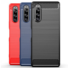 For Sony Xperia 1 5 10 VII VI V IV III II Case Slim Carbon Fiber Soft TPU Cover