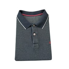 Carolina Herrera Blue White Woven Cotton Men  s Polo Shirt Size Medium