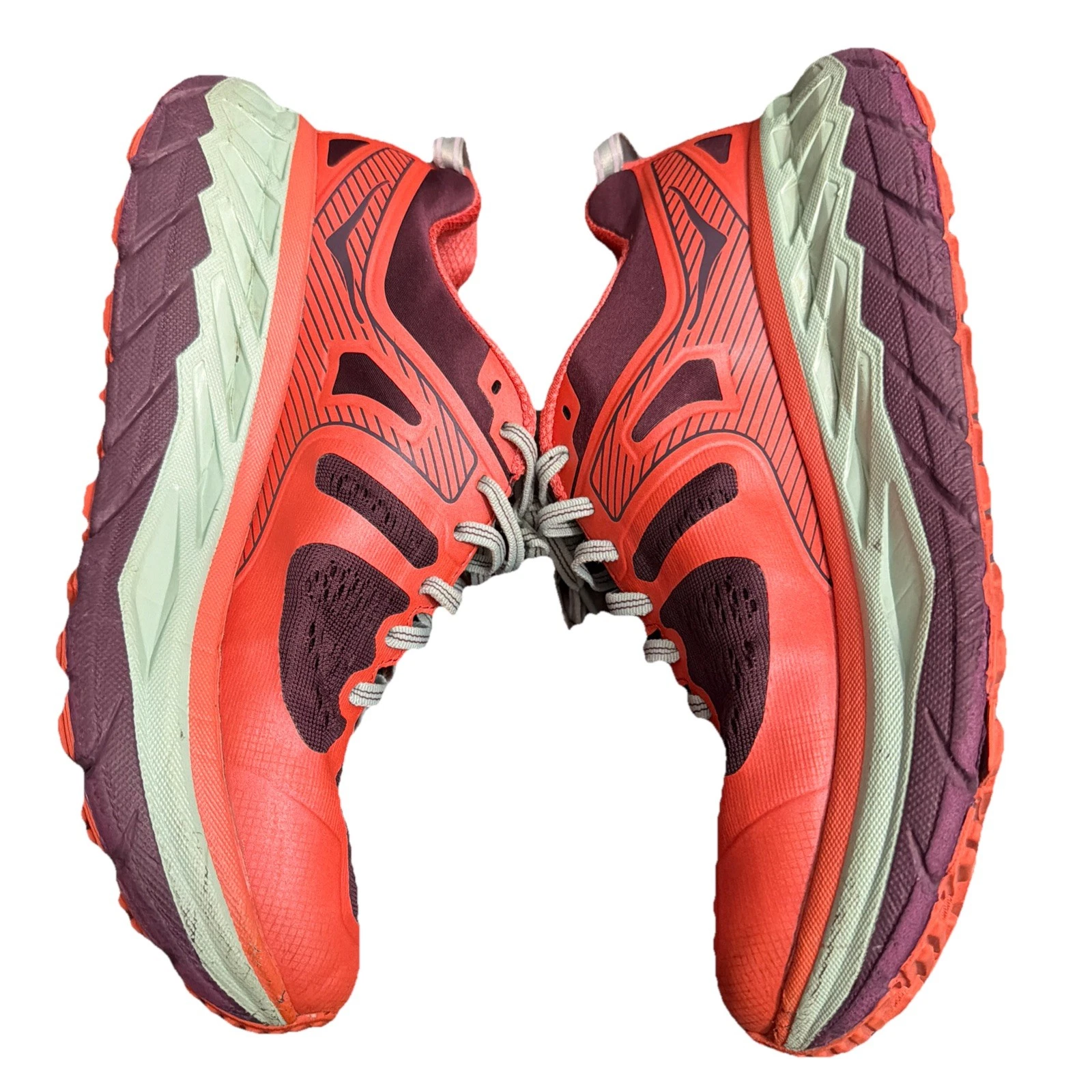 Hoka One One Stinson ATR 5 Trail Running Shoes Peach Purple Womens Size 9.5