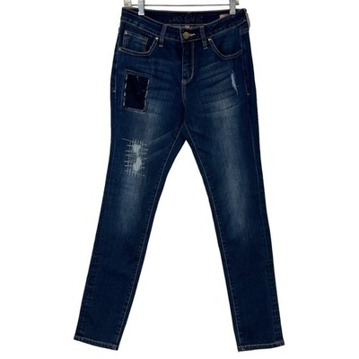 JAG JEANS 4 Jeans Dark Blue Mid Rise Skinny Distressed Patchwork Casual Trendy