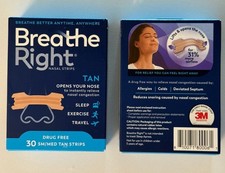 Breathe Right SM/MED Tan Strips EXP 2030 - 2 Boxes - 60 Strips