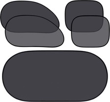 Pieces Car Window Shade Set Include 4 Side Blocks Sun Shades and Rear 5 Black