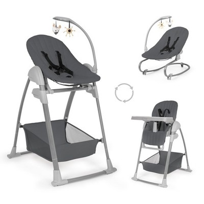 Hauck 3in1 Hochstuhl Set mit Wippe Sit N Relax Dark Grey TOP