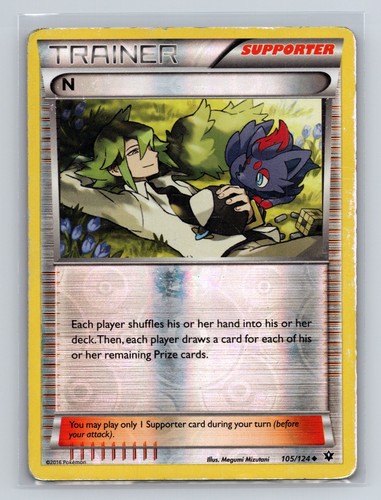 N (Supporter) 105/124 Reverse Holo XY - Fates Collide HP Pokemon TCG