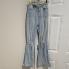 70’s Jeans Stretch Women’s Juniors Blue Bleached Medium Long Tall RARE One Of A — photo 1