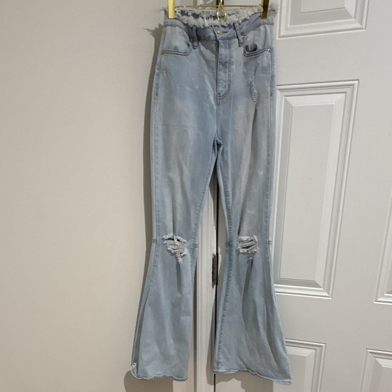 70’s Jeans Stretch Women’s Juniors Blue Bleached Medium Long Tall RARE One Of A