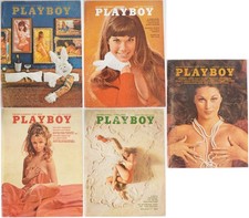 *Vintage 1970 Playboy Magazines Lot of 5 Jan, Mar, May, Aug, Nov - Raquel Welch