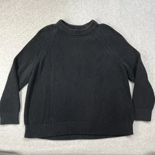 Jenni Kayne 100% Cotton Ribbed Fisherman Sweater Black Designer Mens XL