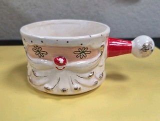 Vintage 1959 Holt Howard Santa Starry Eyed Mug Straight Handle Hat Rare
