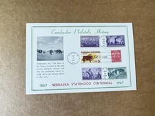 US 1967 FDC Card(26-193) +Nebraska Statehood #1328 +Cornhusker State +6V Frank