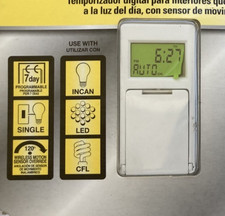 Indoor Digital Wall Switch Timer w/ Auto Daylight Adjusting plus Motion Sensor