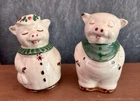 Shawnee Pottery Winnie & Smiley Pig Salt & Pepper Shakers 3" Vintage 1940s
