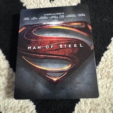 Man of Steel Blu-ray  DVD 3-Disk Set, SteelBook Excellent Condition Free Ship