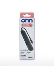 New Onn Multi-Port USB-C Hub with Power Delivery 100162719