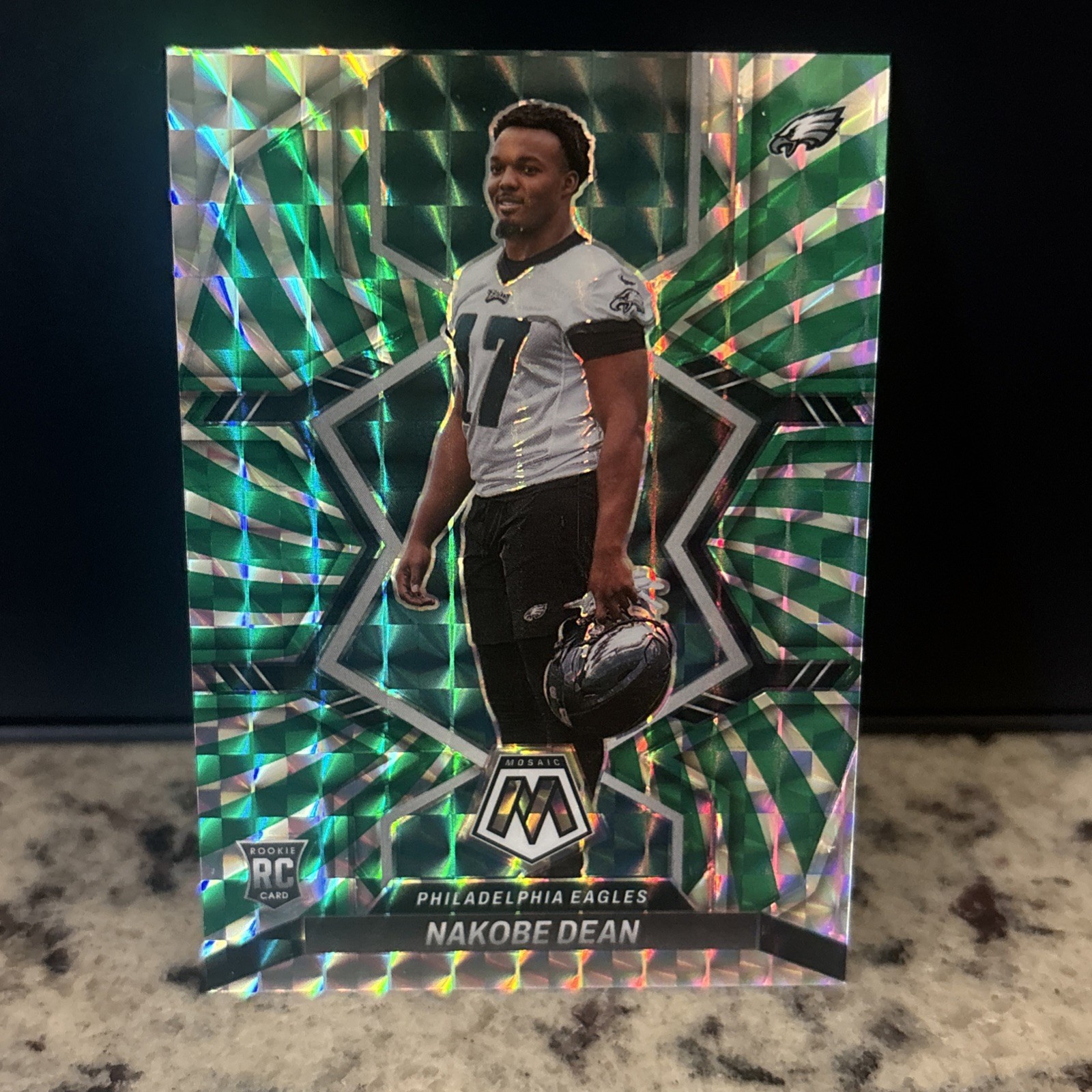 Nakobe Dean Panini Mosaic #395 Green Swirl