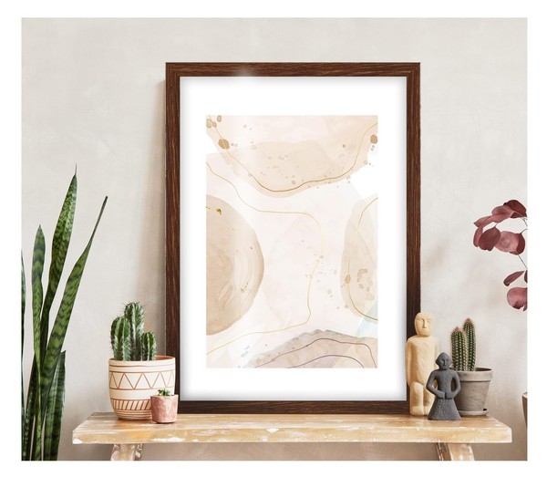 Bilderrahmen Holz Braun Acrylglas Wandmontage Fotorahmen Interieur 40X50Cm-image