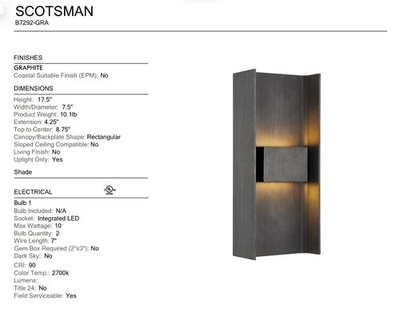 #ad Brand new in sealed box Troy Lighting Scotsman LED Outdoor Wall Sconce $200.00
