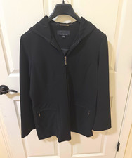 Jones New York Women  s Black Hooded Full-Zip Jacket w/ Pockets Size L