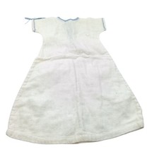 Vintage Baby Doll Flannel Night Gown with Blue Trim 17in