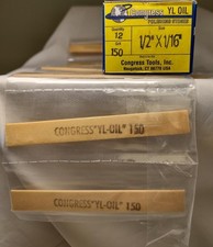 CONGRESS YI-OIL FILLED 1/2x1/16 150 GRIT ALUMINA POLISHING STONES 12PCS = 1 UNIT