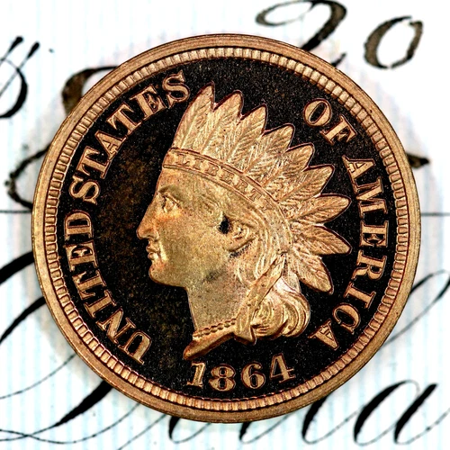 * 1864 CN ULTRA DCAM * PRISTINE++ GEM PROOF INDIAN HEAD PENNY * FROM COLLECTION
