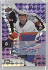 2021-22 Upper Deck Allure Purple Diamond 10/10 Josh Bailey #49 Patch Auto s9z