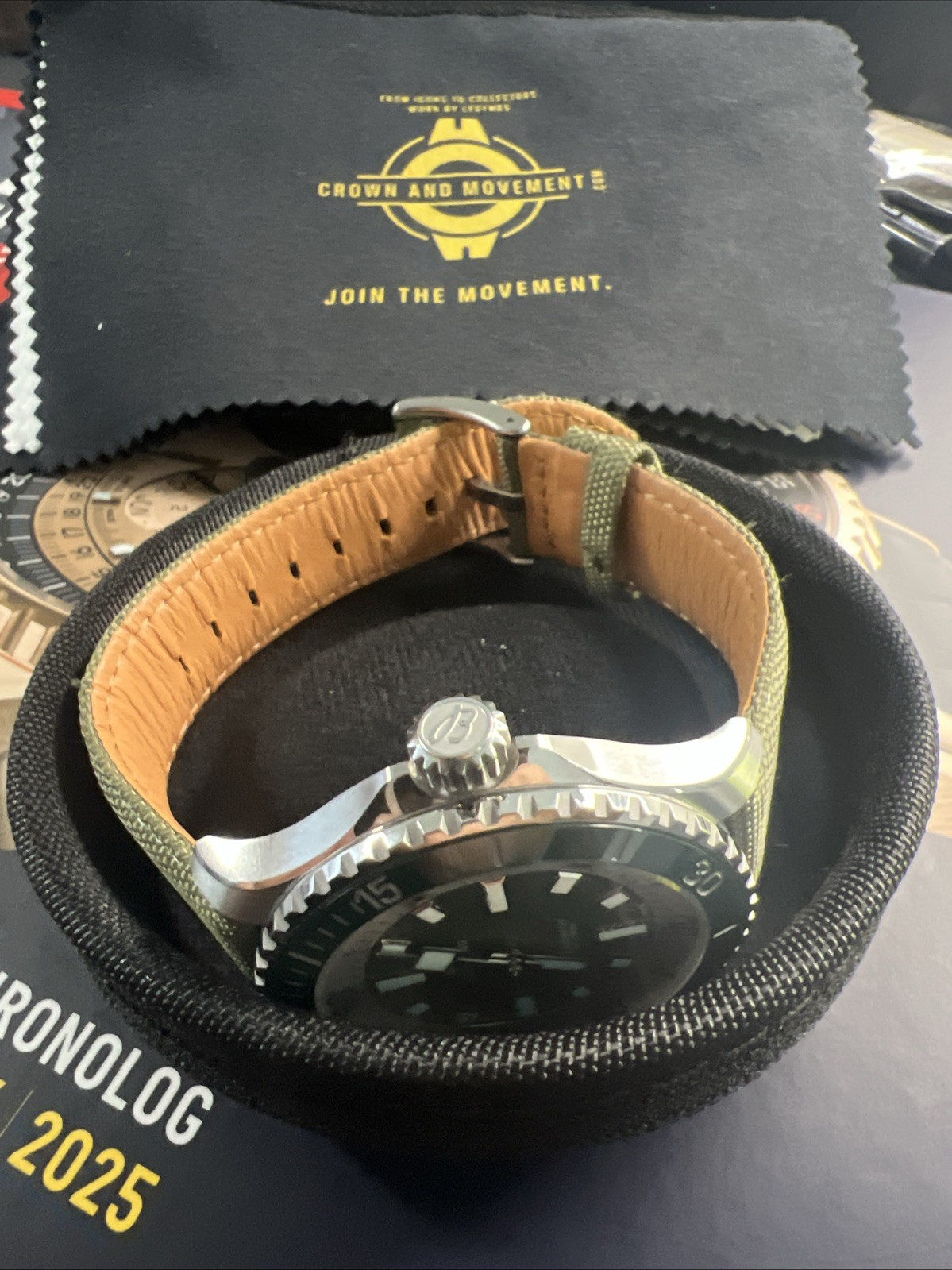 Travel Watch Case with Cleaning Cloth for Rolex Omega Breitling Tudor IWC Panerai-image