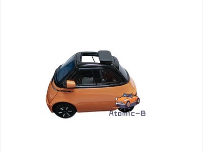 Autocult 1/43 BMW Microlino Dolce Orange Schwarz Mini Burger Elektroauto Modell