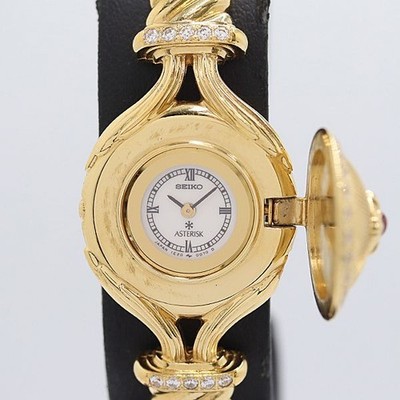 Seiko Asterisk 1E20-0D50 Womens Quartz Working Luxury Japan Rare Watch