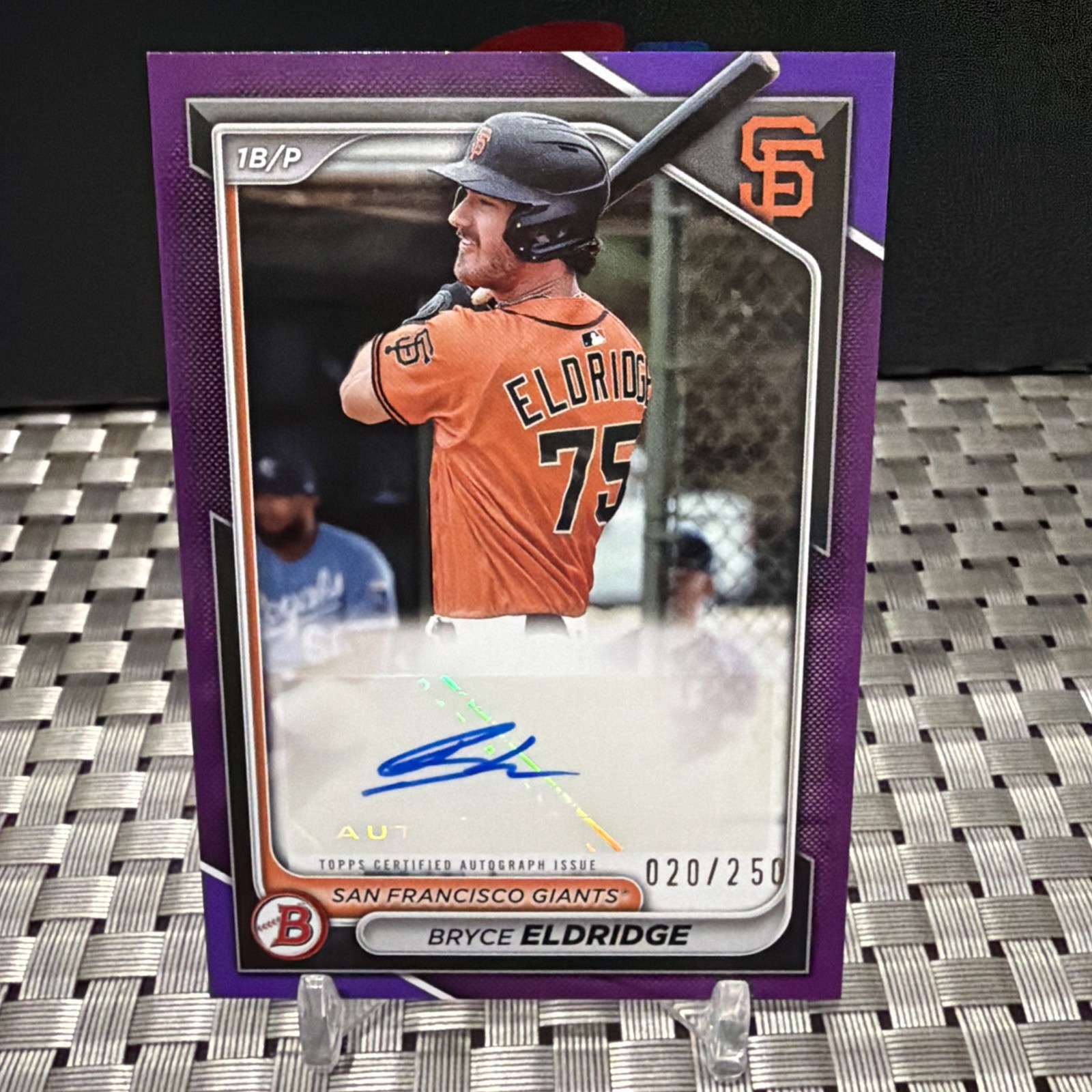 2024 Bowman Prospect Autographs Purple #PPRA-BE Bryce Eldridge Auto SP SN /250