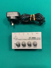 Behringer Micro Amp Ultra Compact 4-Channel Stereo Amplifier HA400 With Charger