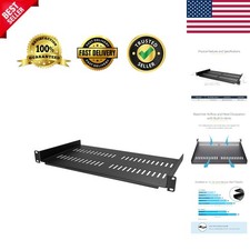 Alloy Steel 1U Rack Shelf for 19" Cabinets 10" Deep with 44lb Weight Capacity