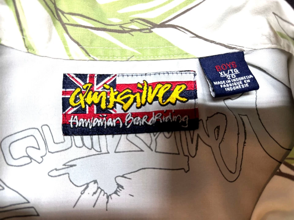 Camisa Quiksilver Niños Botón Frontal Hawaiana Manga Corta Poliéster Algodón XL Foto 4 de 4