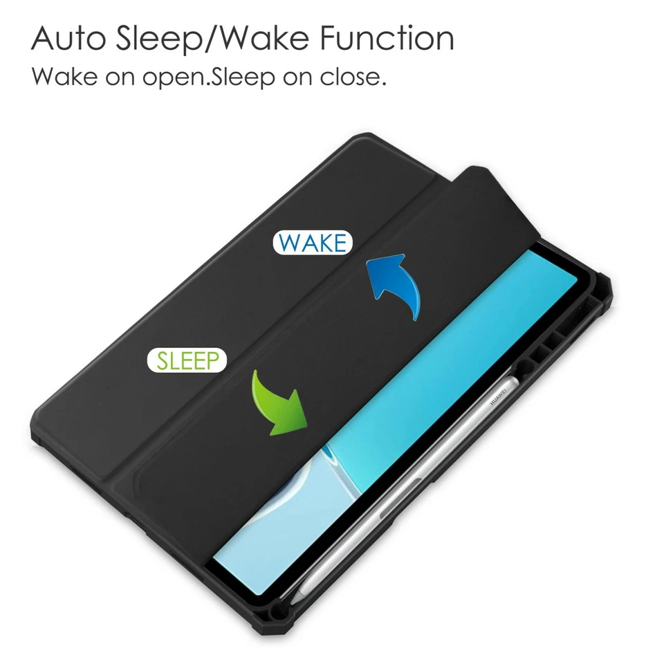 For Huawei MatePad 11 2021 Folio Leather Pen Holder Auto Smart Clear Case Cover - Image 2 of 4