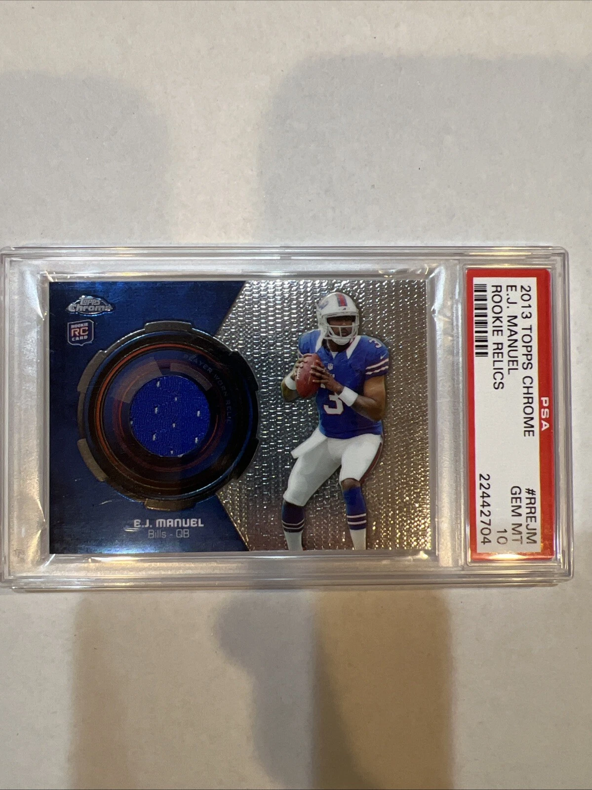 EJ Manuel Topps Chrome Rookie Relics #RREJM Base
