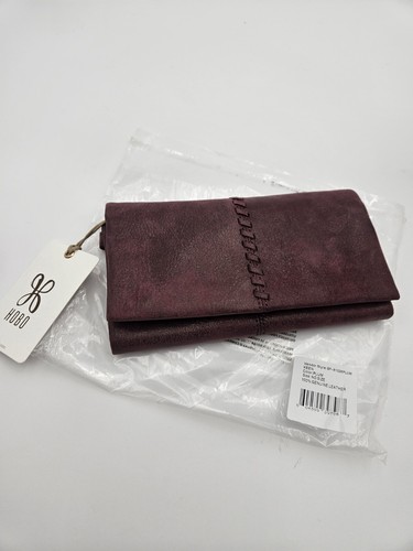 Hobo International Keen Plum Buffed Leather Wristlet Clutch Wallet-NWT!! $178 - Afbeelding 1 van 9