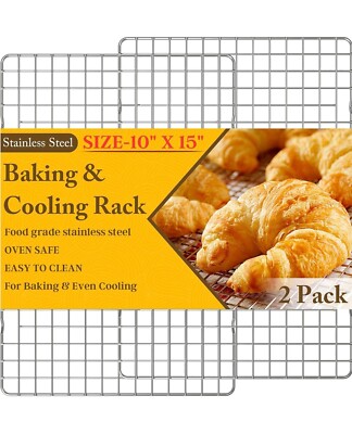 GO Pick 2PCS Cooling Racks for Cooking & Baking  10x15Heavy Duty Stainless Steel