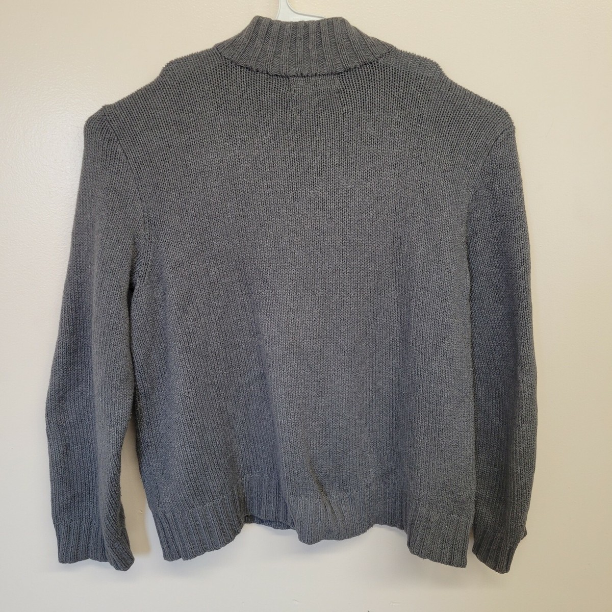 Mens Polo by Ralph Lauren Gray 1/4 Zip Sz-XL Heavy Cotton Knit 