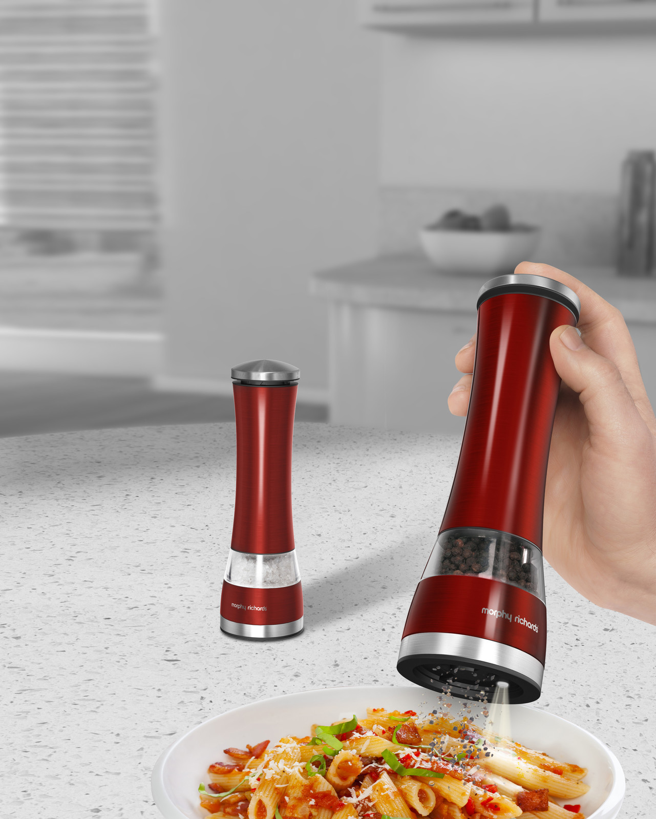Morphy Richards Salt & Pepper Mills 974221 Accents Red Electronic