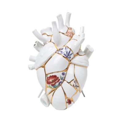 SELETTI Vase in Herzform LOVE IN BLOOM KINTSUGI