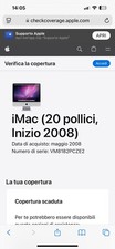 Apple iMac 8.1 A1224 anno 2008 /20"/core2 duo RAM 4gb HD 250gb
