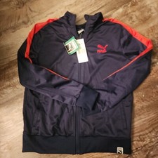 Puma Track Jacket Medium Navy Blue Youth Boys Full Zip Long Sleeve NWT