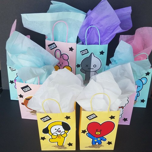 BT21 BTS K-POP 8 members 3D treat favor birthday bags 12pcs - Picture 2 of 10